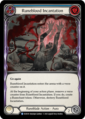 RUNEBLOOD INCANTATION (Blue) / Rare / EVR / 1st Edition