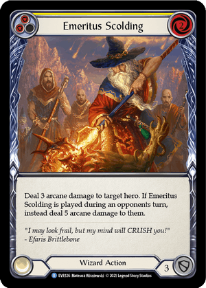 EMERITUS SCOLDING (Yellow) / Rare / EVR / 1st Edition