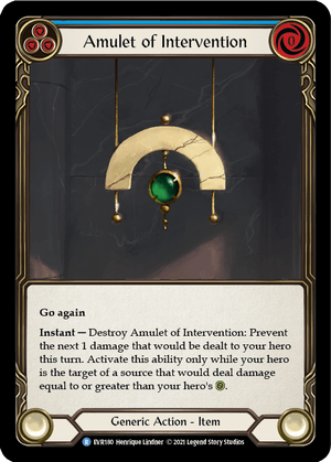 AMULET OF INTERVENTION (Blue) / Rare / EVR / 1st Edition