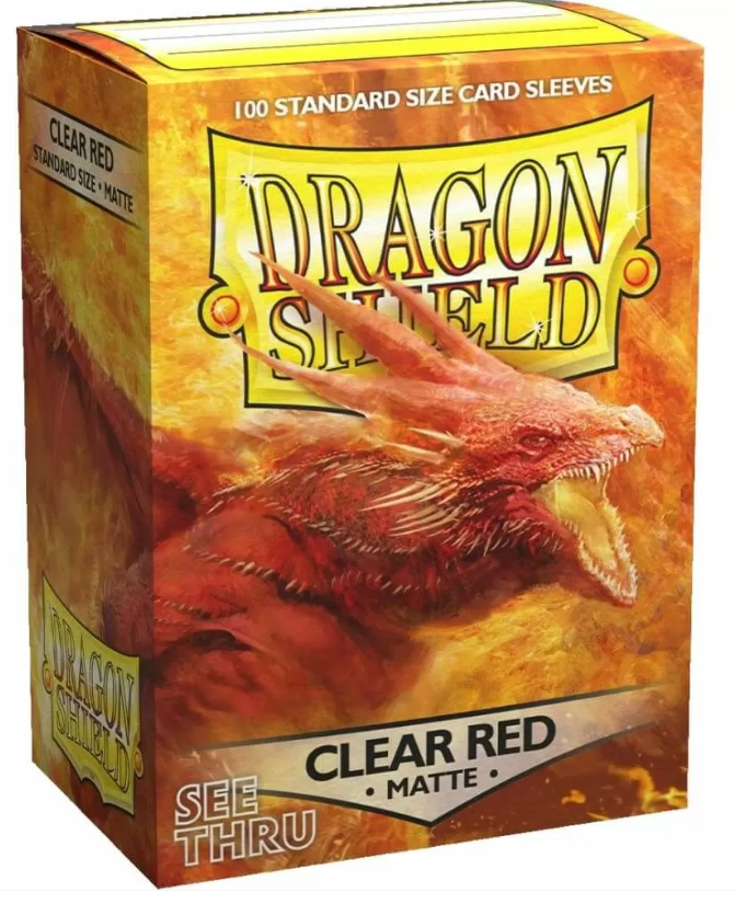 Dragon Shield Sleeves Standard - Box 100 - Clear Red MATTE