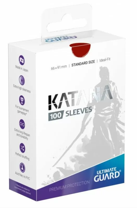 Ultimate Guard Katana Sleeves Standard - Box 100 - Red MATTE