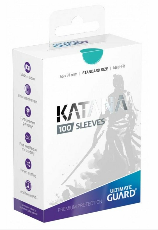 Ultimate Guard Katana Sleeves Standard - Box 100 - Turquoise MATTE