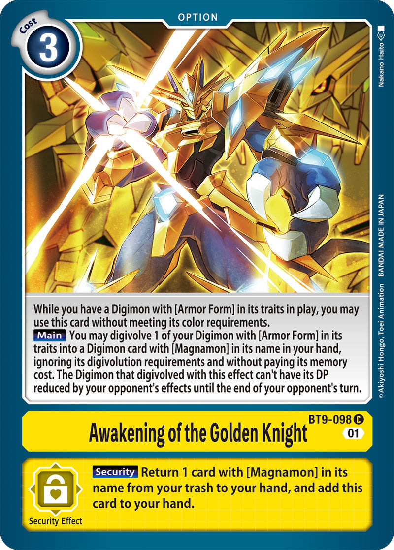 Awakening of the Golden Knight (Yellow) / Common / BT9